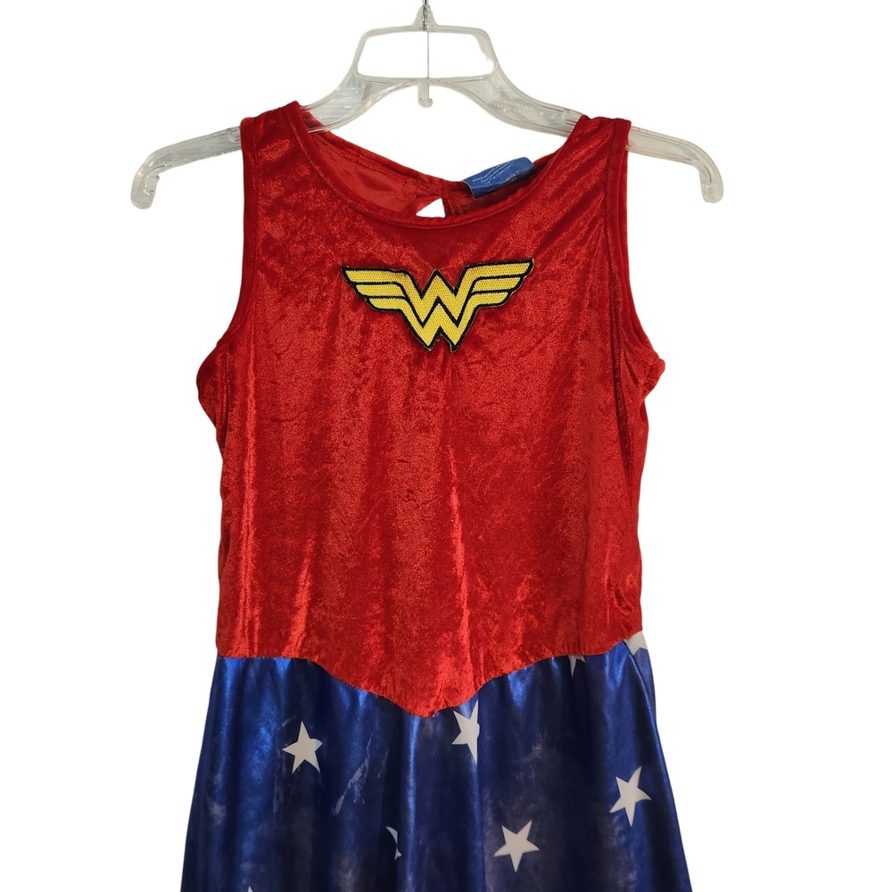 Wonder Woman Costume Dress Girls Halloween Cosplay Sleeveless Red Blue‎ Sz 14-16